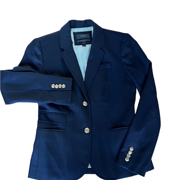 J Crew Schoolboy Navy Blue Blazer Sz 2 NWT - Picture 2 of 5